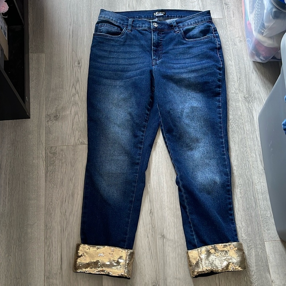 Venus sequinned jean crops size 10 ( 32/26)